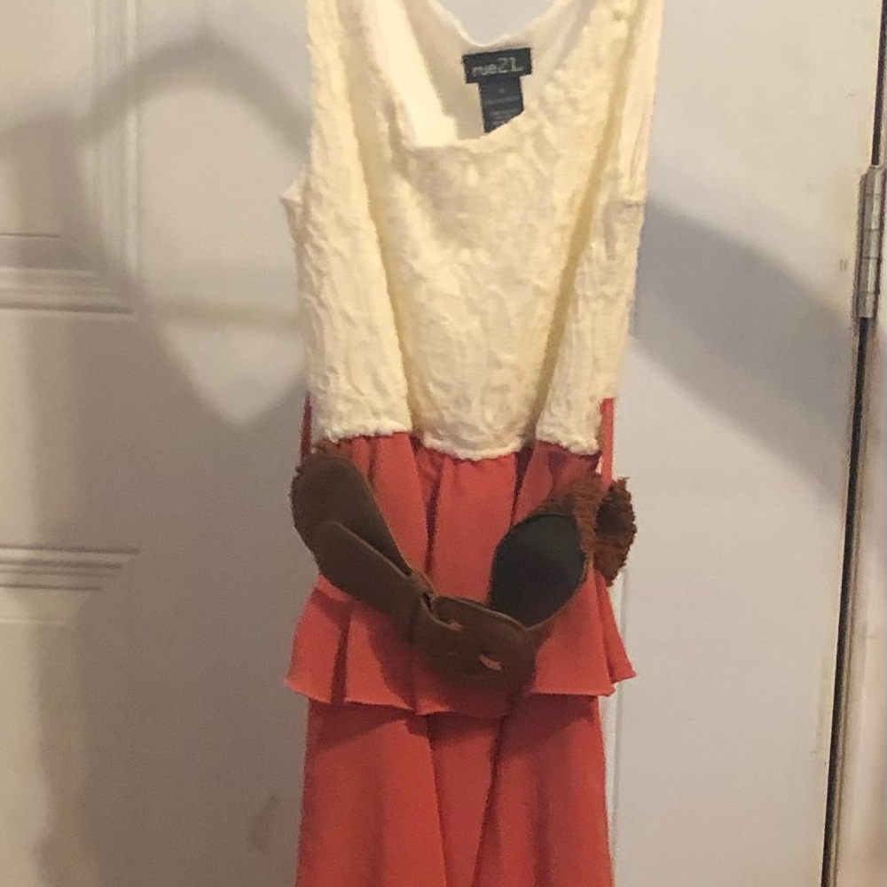 Off white and pink dress